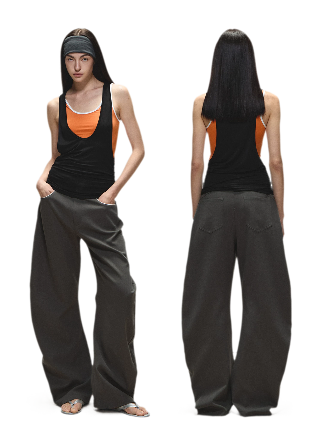 Relaxed Fit Sculpted Wide-Leg Pants