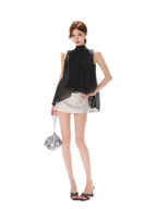 Embellished Satin Mini Skort