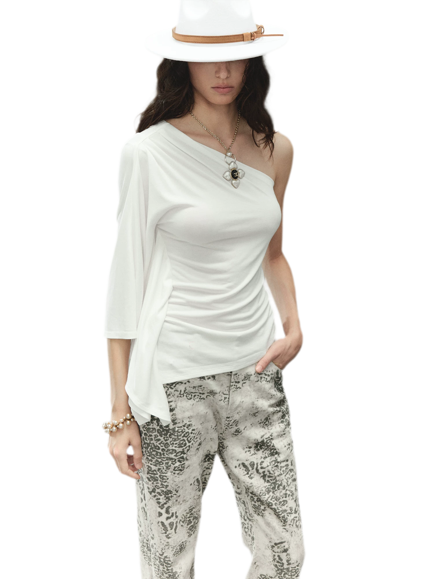 One-Piece Batwing Asymmetric Top