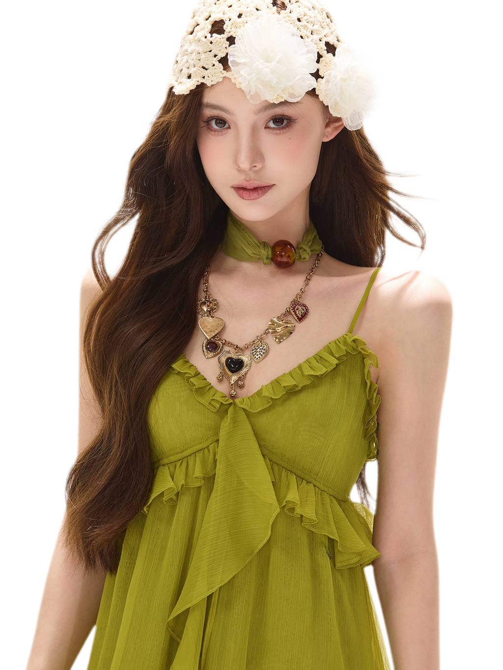Ruffled Halter Chiffon Dress