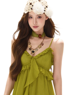 Ruffled Halter Chiffon Dress