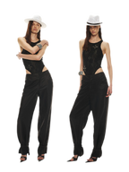 Tencel Linen Vintage Contrast Stitch Casual Pants