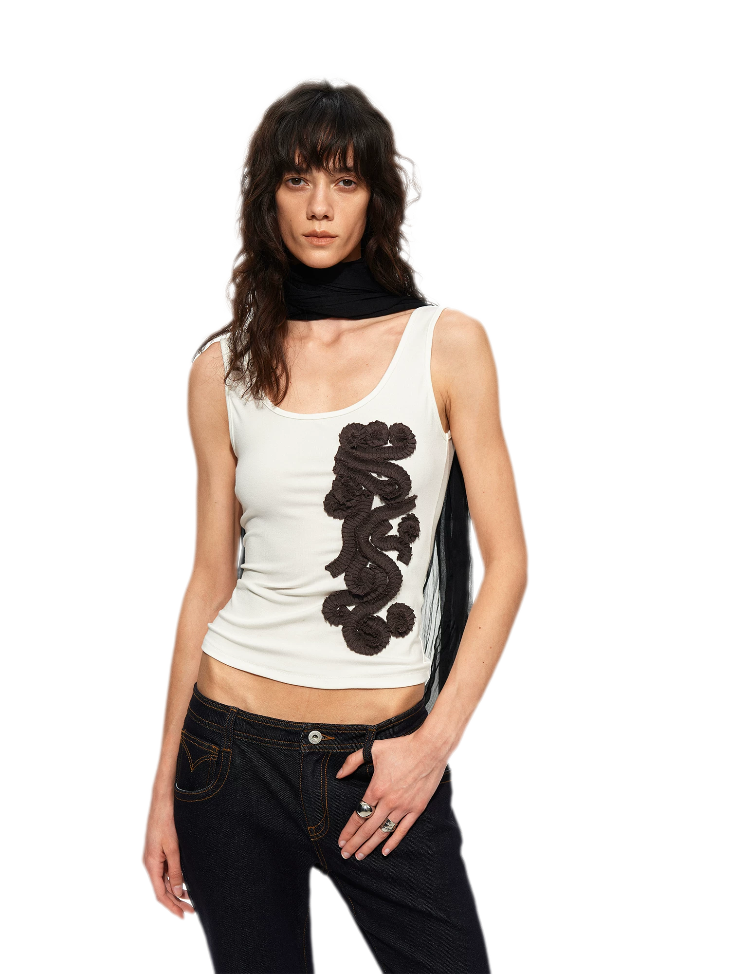 Lenzing Wool Embroidered Tank