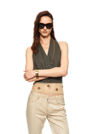 Acetate Beaded Halter Top