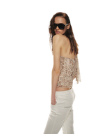 Sheer Matte Leopard Print Sleeveless Chiffon Top