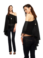 Matte Chiffon Cape Top