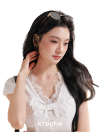 French Lace Puff Sleeve A-Line Dress