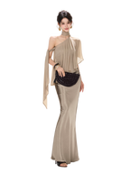 Amber Radiance Acetate Satin Mermaid Skirt