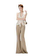 Satin Drape Flared Pants