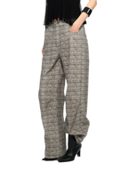 Plaid Tweed Wide Jeans