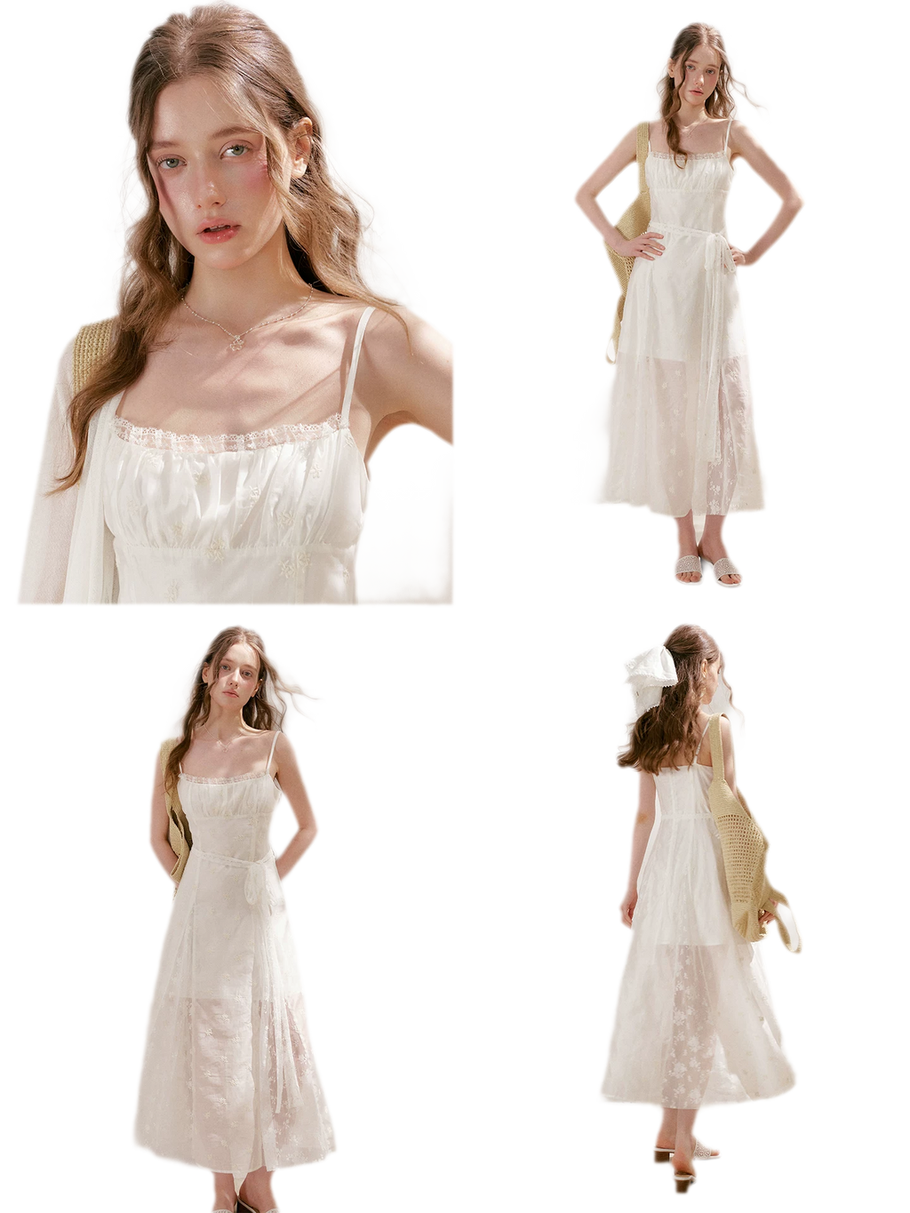 French Embroidered A-line Dress