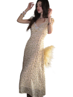 Lace V-Neck Long Dress