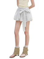Bow Tie Elastic Waist Casual Shorts