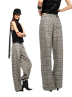 Plaid Tweed Wide Jeans