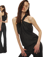 Tencel Hollow Halter Top & Flared Pants Set