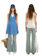 Lace Trim Flare Jeans