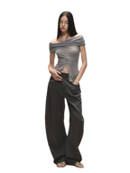 Relaxed Fit Sculpted Wide-Leg Pants