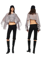 Sheer Trench Cape Top