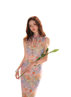 Spring Oil Painting Qipao Dress