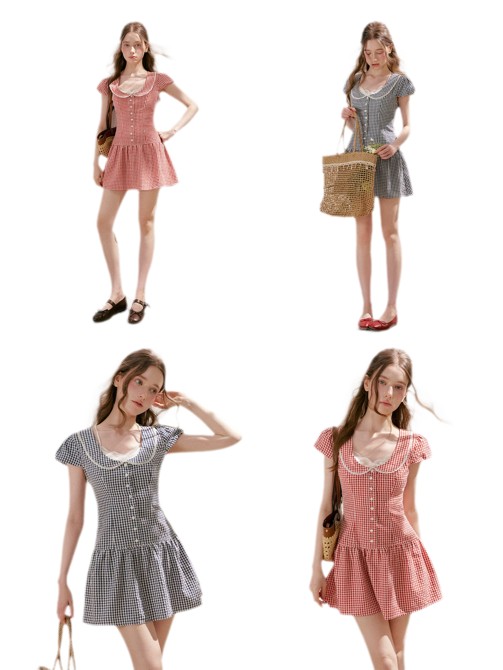 Lace Vintage Plaid Dress