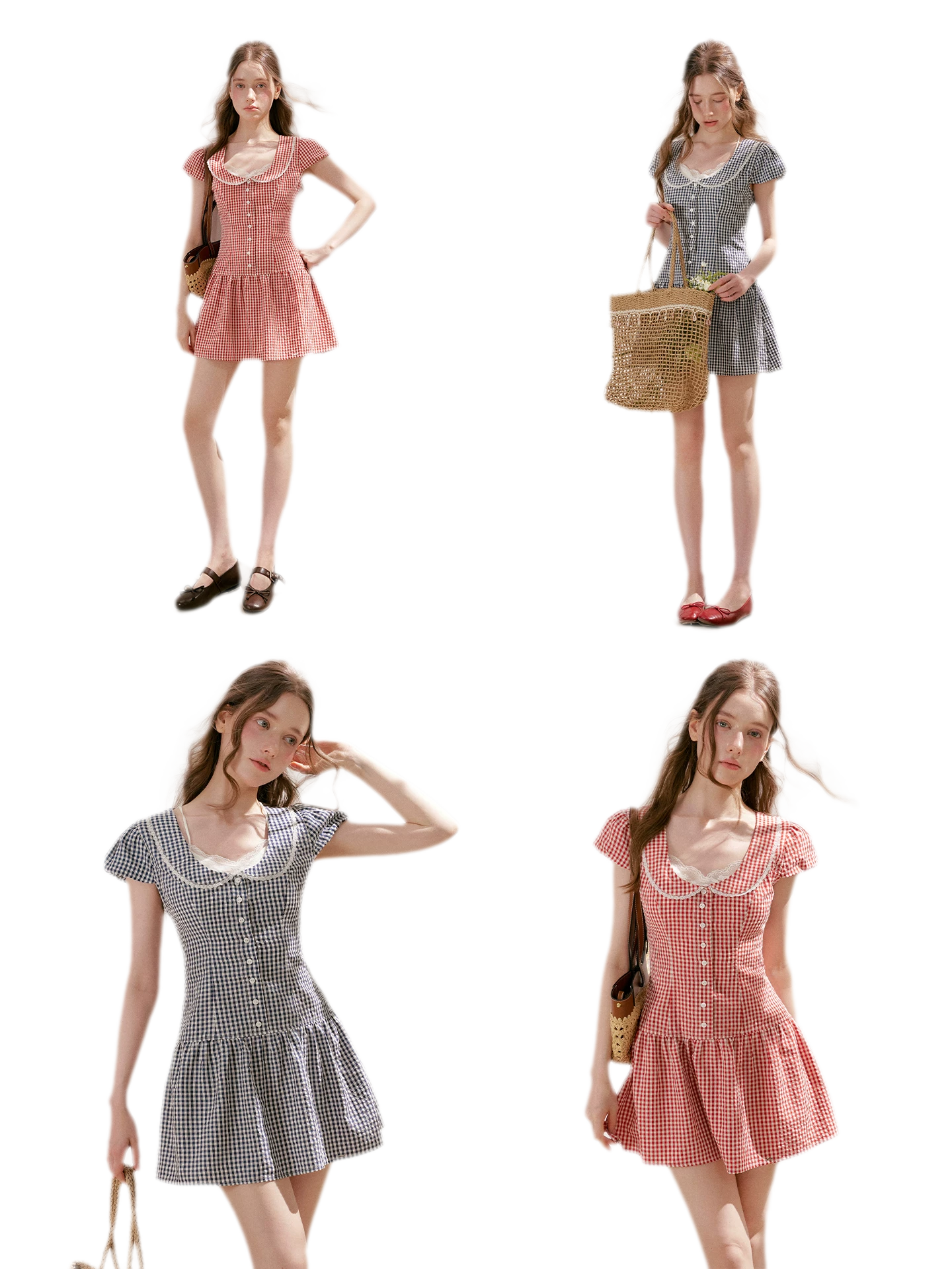 Lace Vintage Plaid Dress