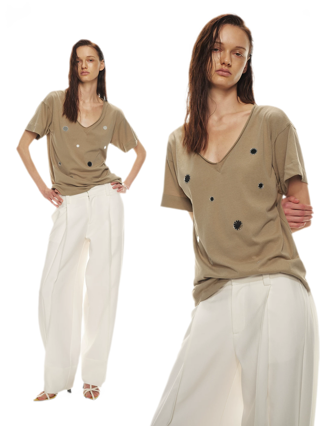 Relaxed Stylish V-Neck Short Sleeve T-Shirt