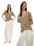 Relaxed Stylish V-Neck Short Sleeve T-Shirt