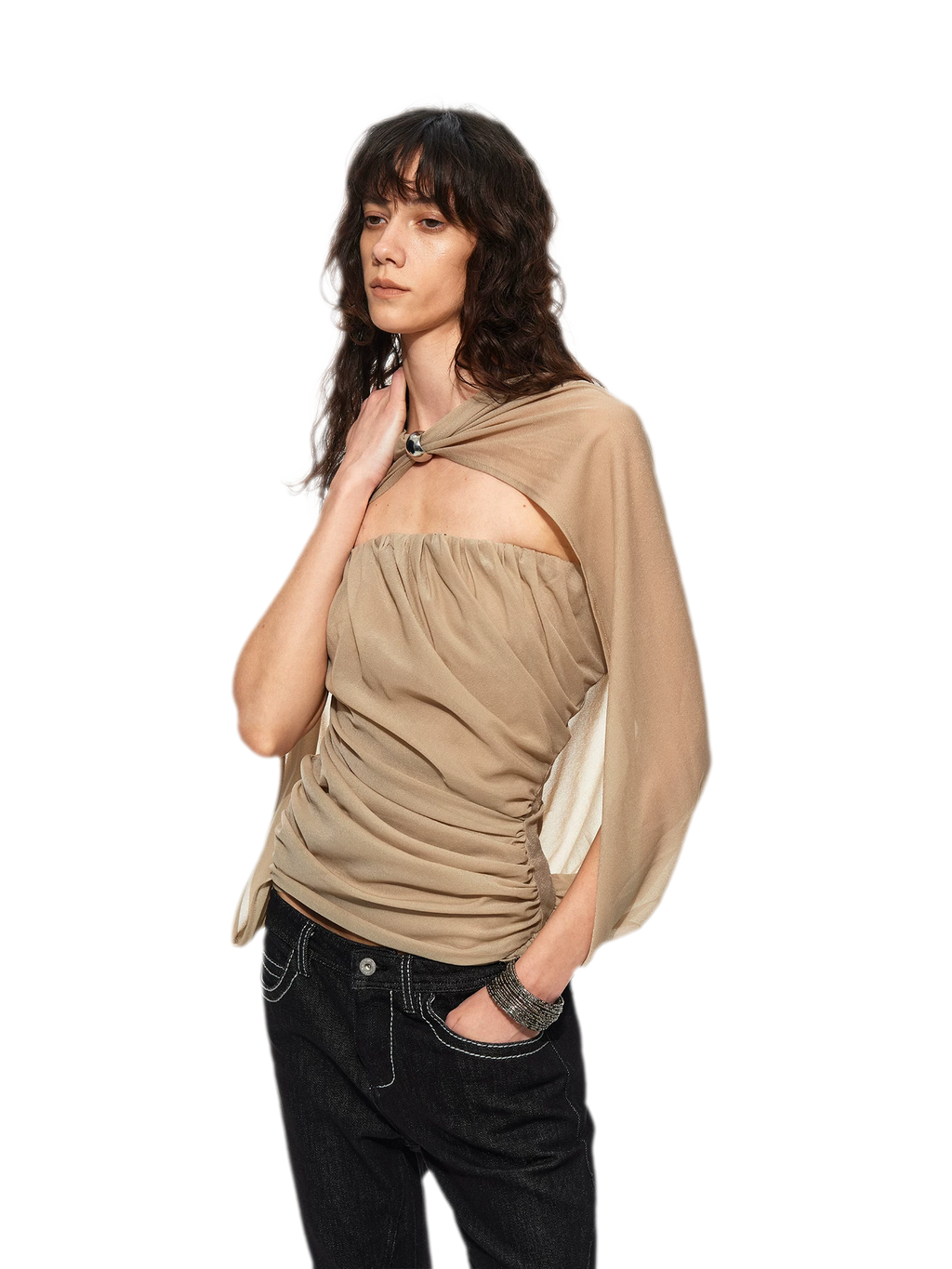 Cape Layer Bustier Top