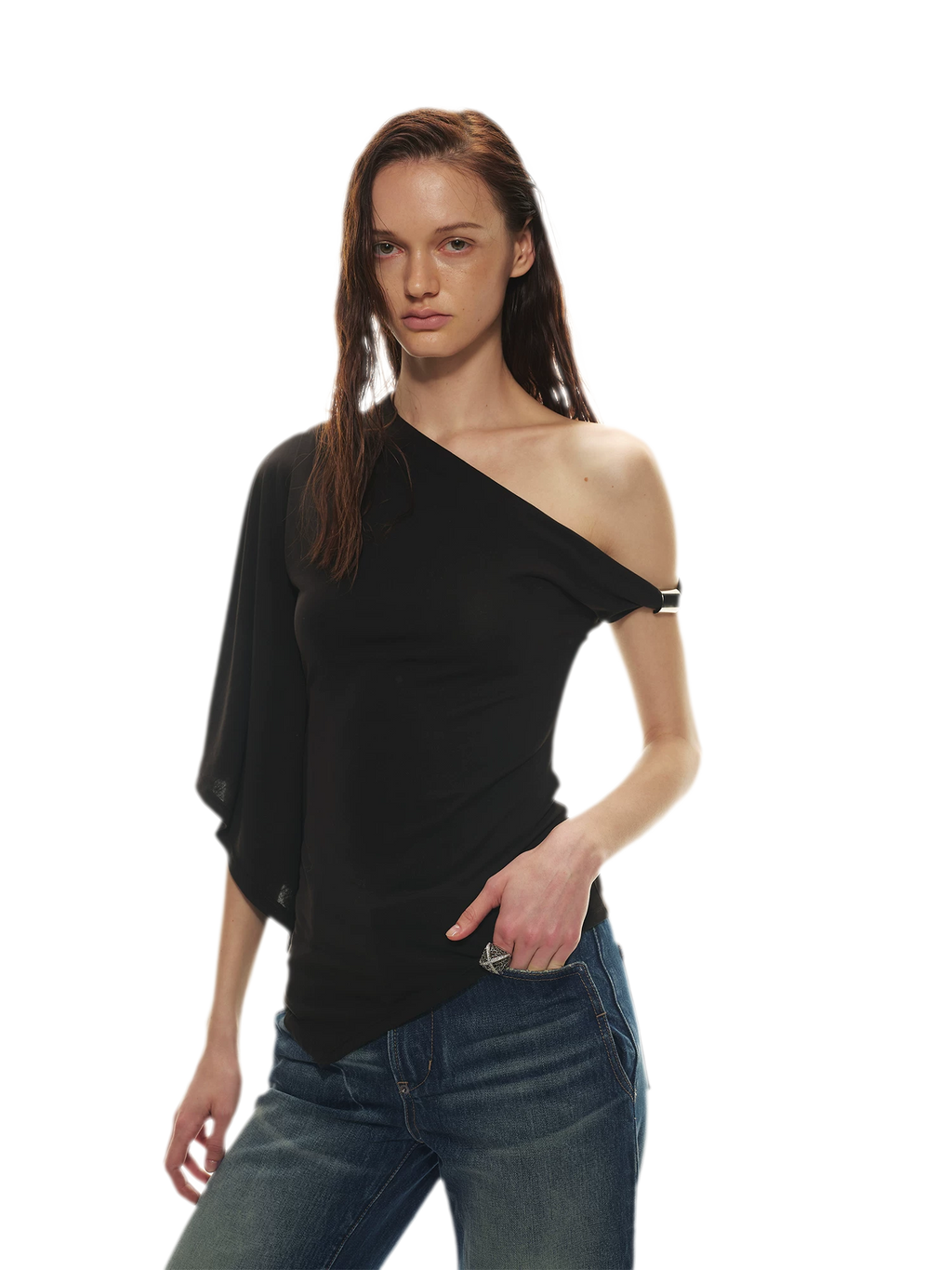 Modal Asymmetrical Single-Shoulder Top
