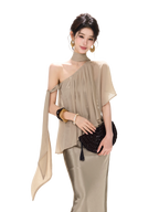Amber Radiance Acetate Satin Mermaid Skirt