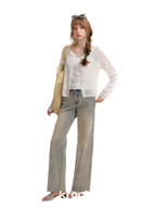 Rhinestone Logo Jeans