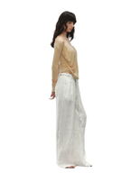 Relaxed Fit Linen Blend Wide-Leg Pants