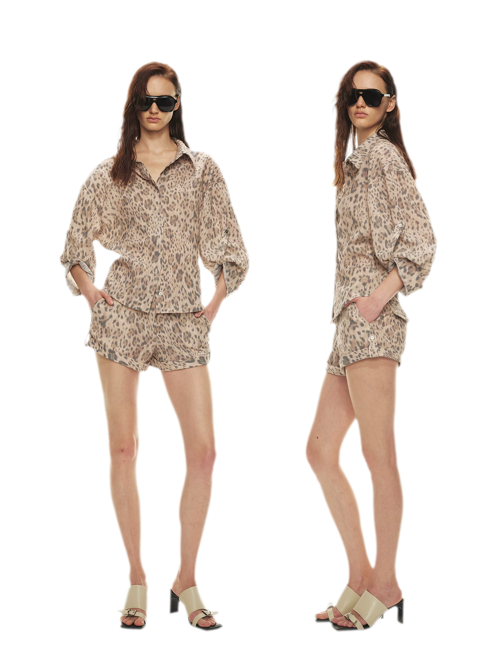 Tencel Linen Leopard Print Shirt & Short