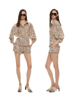Tencel Linen Leopard Print Shirt & Short
