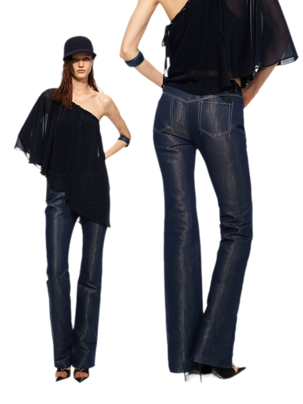 Pearl Sheen Flare Jeans