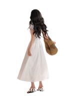 French Lace Puff Sleeve A-Line Dress
