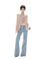 Lightweight Ruffle Collar Sleeveless Chiffon Blouse
