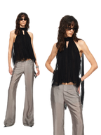 Tie Halter Chiffon Tank