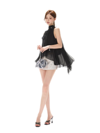 Embellished Satin Mini Skort