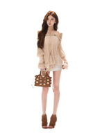 Crinkled Chiffon Beaded Blouse