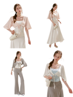 Airy Cloud U-Neck Vest & Batwing