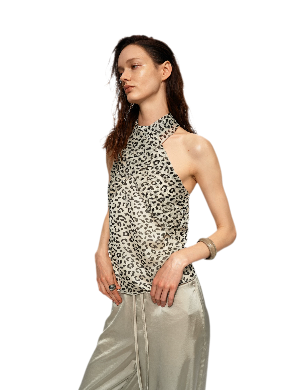 Sheer Leopard Halter Cami