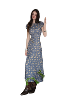 Blue Floral Tencel Dress