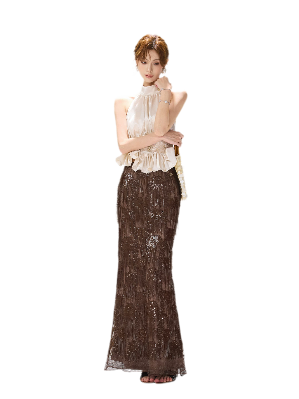 Vintage Sequin Tassel Skirt