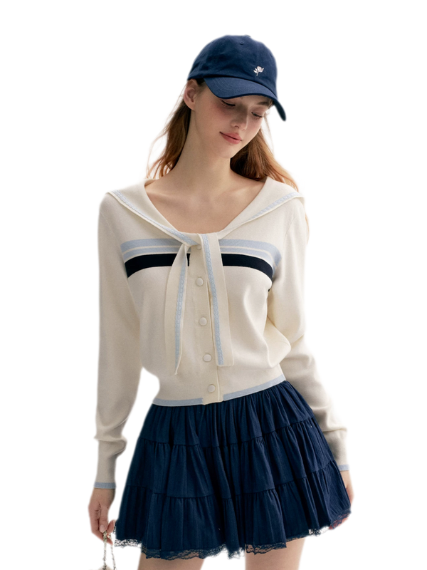Lace Sailor Tie Cardigan