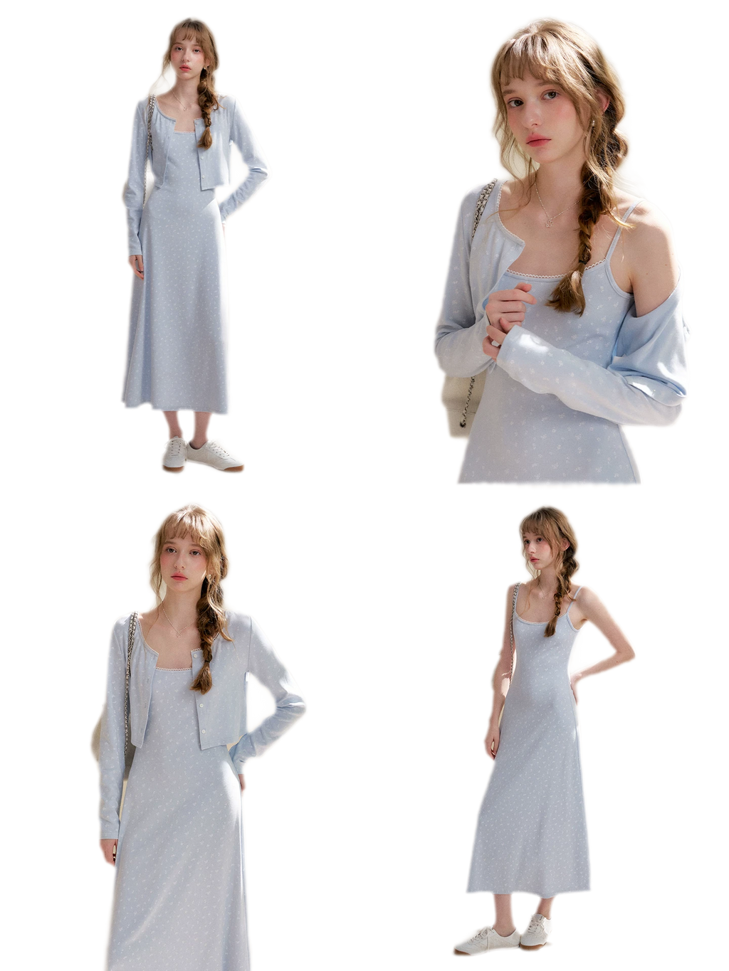 Rose Knit Cardigan Dress