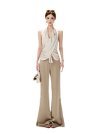 Satin Drape Flared Pants