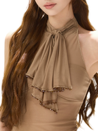 Sheer Halter Bow Top