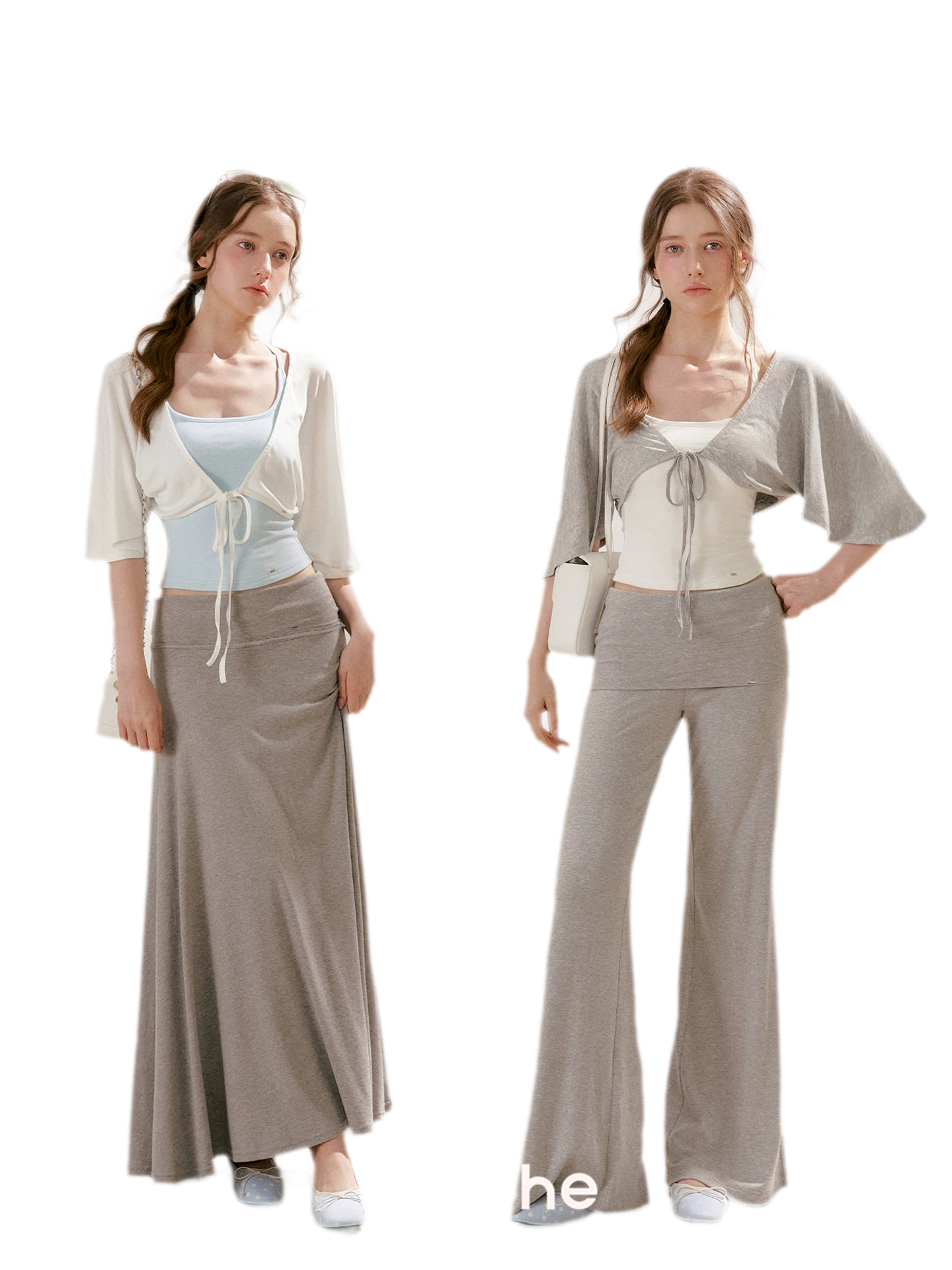 Airy Cloud U-Neck Vest & Batwing