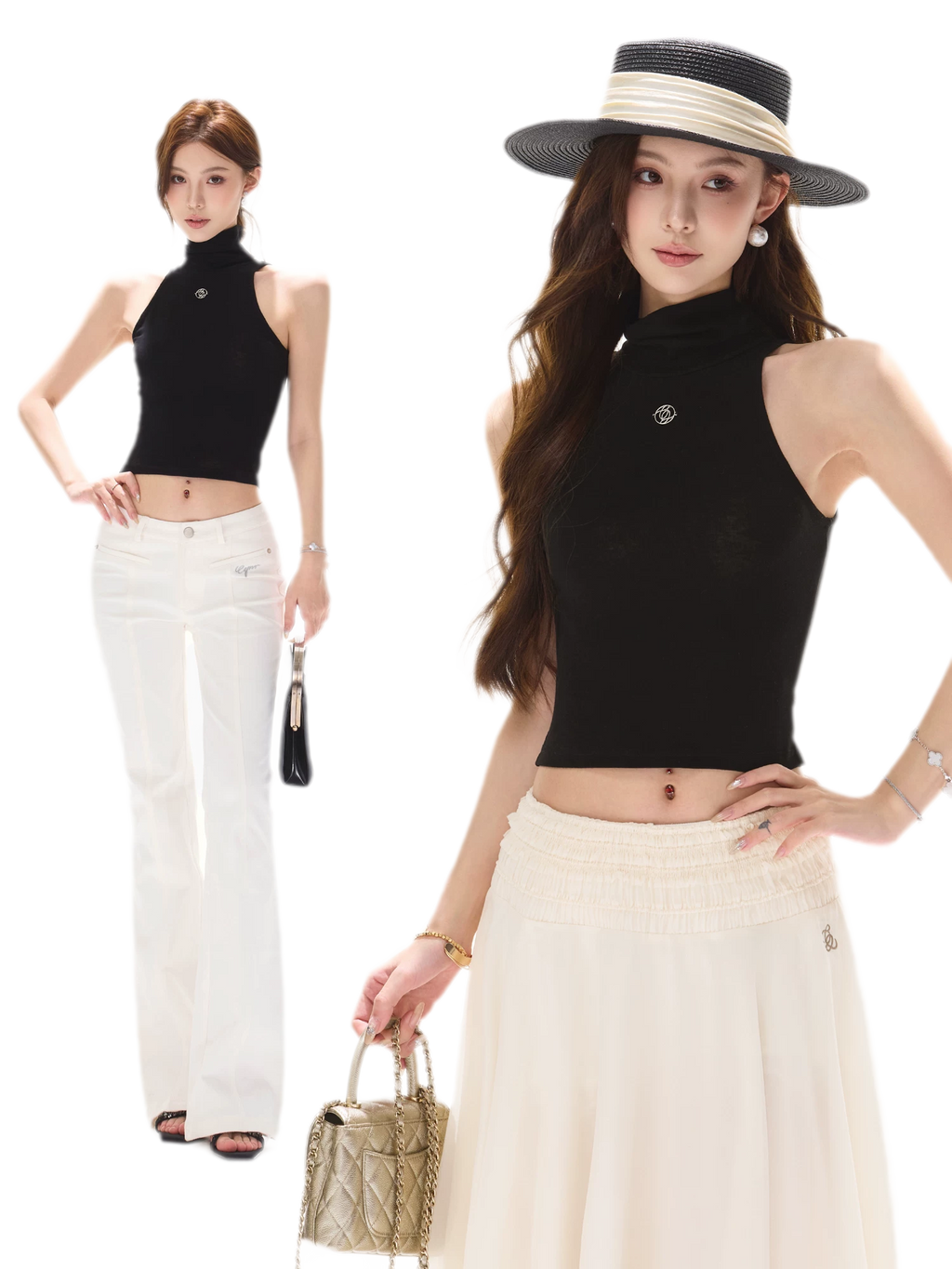 Cutout High Neck Tank
